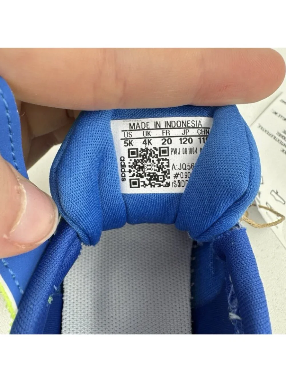 Adidas Infant Boys Run Falcon 5 EL Running Shoes size 5K Hook & Loop Blue JQ5667